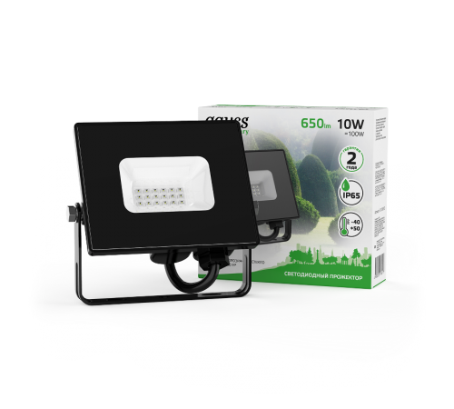 Прожектор светодиодный Elementary 10W 650lm зеленого свечения 175-265V IP65 черный LED 1/20  613100610  Gauss