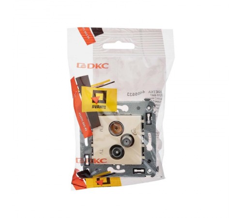 Розетка TV-FM-SAT в стену, "Avanti", "Ванильная дымка"  4405533  DKC