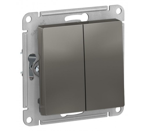 AtlasDesign Сталь Выключатель 2-клавишный сх.5, 10АХ, механизм  ATN000951  SE