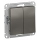 AtlasDesign Сталь Выключатель 2-клавишный сх.5, 10АХ, механизм  ATN000951  SE