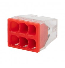 Экспресс-клемма СМК 2273-206, 6-проводная 0.5-2.5 мм, прозрачная (100 шт./уп.)  07-3209  REXANT