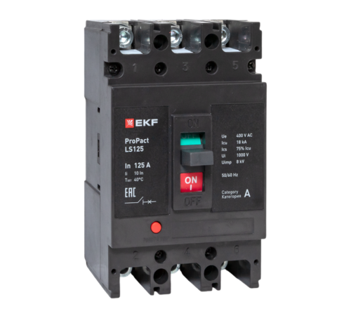 Выключатель автоматический LS125 18кА 3P 125А ProPact  mccb-125-18-3-125-ls  EKF