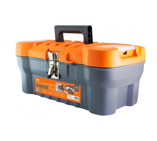 Ящик для инструментов ТЕХНИК-16, 41х21х18 см, метал. замки, лоток, два органайзера, "Рубин"  SQ1032-0201  TDM