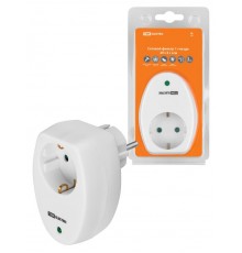 Сетевой фильтр 1 гнездо 2П+З с з/ш 16А 250В белый  SQ1806-0185  TDM