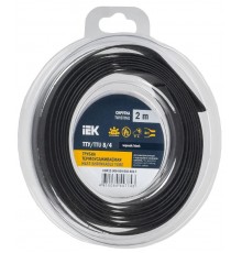 Трубка термоусадочная ТТУ нг-LS 8/4 черная (2м/упак) IEK  UDR12-008-004-002-K02-T  IEK