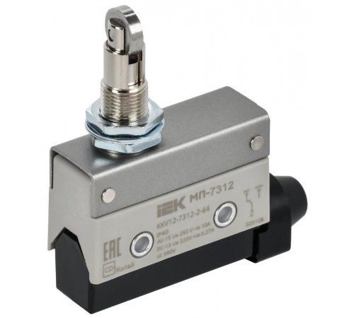 Микровыключатель концевой МП-7312 верт. толк. с наж. рол. рез. IP40  KKV12-7312-2-64  IEK