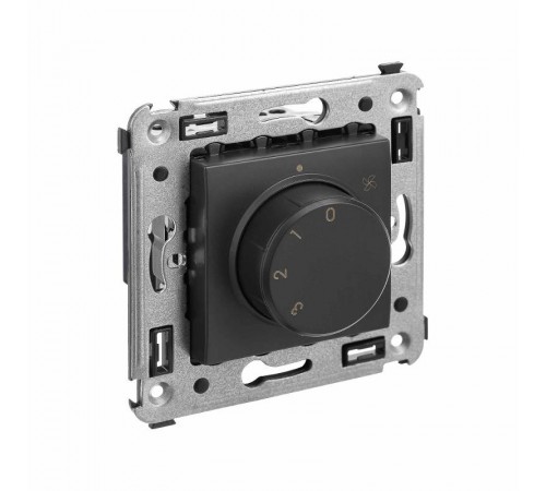 Механизм управления вентиляторами в стену, "Avanti", "Черный матовый"  4412173  DKC