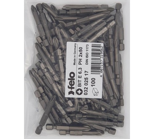 Бита крестовая серия Industrial PH 2X50, 100 шт  03202517  Felo