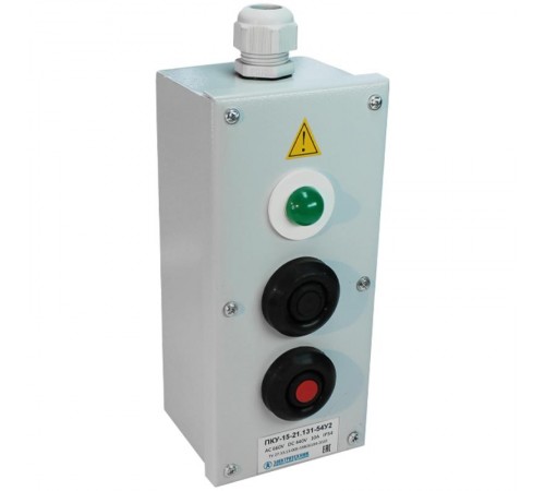 ПКУ-15-21.131-54У2 (1*СКЛ11 зеленая, 220В + 1*ВК30-10-11110-54(1з+1р) черная + 1*ВК30-10-11110-54(1з+1р)), пост управления  ET054782  Электротехник