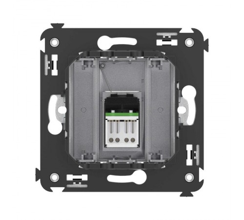 Компьютерная розетка RJ-45 в стену, кат.6А одинарная, "Avanti", "Закаленная сталь"  4404373  DKC