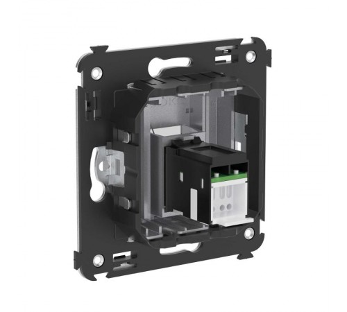 Компьютерная розетка RJ-45 в стену, кат.6А одинарная, "Avanti", "Закаленная сталь"  4404373  DKC