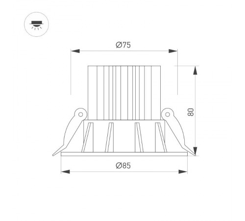 Светильник MS-ATOLL-BUILT-R86-10W Day4000 (WH, 60 deg, 230V) (Arlight, IP54 Металл, 5 лет)  044594  Arlight