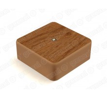 Коробка распределительная для о/п с кабель-каналом 75х75х28мм, IP40, цвет-ОРЕХ (80шт)  GE41215-14  GREENEL