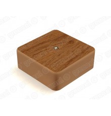 Коробка распределительная для о/п с кабель-каналом 75х75х28мм, IP40, цвет-ОРЕХ (80шт)  GE41215-14  GREENEL