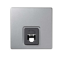 Simon 73 Розетка телефонная RJ11, 4 контакта, S73 Loft, алюминий  73480-63  Simon