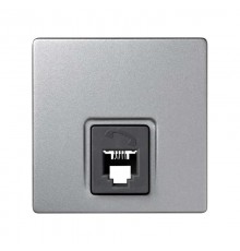 Simon 73 Розетка телефонная RJ11, 4 контакта, S73 Loft, алюминий  73480-63  Simon