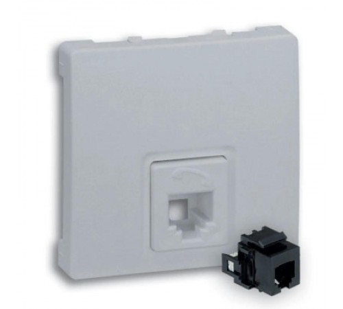 Simon 73 Розетка телефонная RJ11, 4 контакта, S73 Loft, алюминий  73480-63  Simon