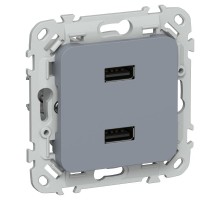 FLITE Розетка USB A+A 2,1А РЮ-2-ФлМ маренго  FI-U21-D31-K35  IEK