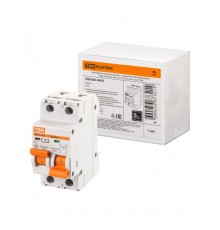 Выключатель автоматический с механической блокировкой (байпас) ВА47-29Б 1Р+1Р 32А 4,5кА х-ка C  SQ0206-0403  TDM