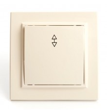 Выключатель (переключатель) электрический 1-клавишный, серия Эрна, PSW10-9005-02, слоновая кость  39618  STEKKER