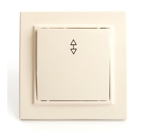 Выключатель (переключатель) электрический 1-клавишный, серия Эрна, PSW10-9005-02, слоновая кость  39618  STEKKER