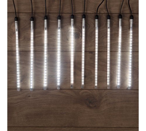 Гирлянда Тающие сосульки 24 В, комплект 10 шт. х 30 см, шаг 100 см, 420 LED, белый, соединяются  256-425  NEON-NIGHT