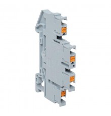 Клеммная колодка пружинная двухуровневая 2.5 Push-in серая PIT-2,5-double  EKF