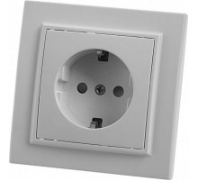 PST16-9010-01 Розетка 1-местная с/з, 250В, 16А , серия Эрна, белый  39050  STEKKER