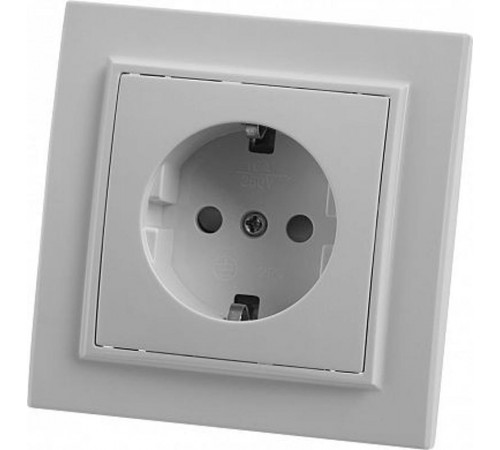PST16-9010-01 Розетка 1-местная с/з, 250В, 16А , серия Эрна, белый  39050  STEKKER