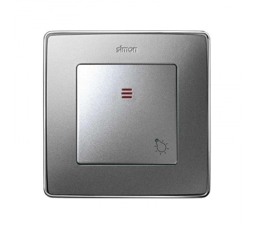 Simon 82 Клавиша с пиктограммой "лампа" для кнопочного выключателя с подсветкой, S82 Detail алюминий  82016-93  Simon