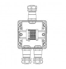 Взрывозащищенная клеммная коробка из алюминия TBE-A-12-(4xCBC.4-1xTEO.4)-2xKAEPM3MHK-20(A)-1xKAEPM3MHK-20(C)1Ex e IIC Т5 Gb / Ex tbIIIC T95°C Db IP66 