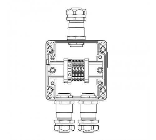 Взрывозащищенная клеммная коробка из алюминия TBE-A-12-(4xCBC.4-1xTEO.4)-2xKAEPM3MHK-20(A)-1xKAEPM3MHK-20(C)1Ex e IIC Т5 Gb / Ex tbIIIC T95°C Db IP66 