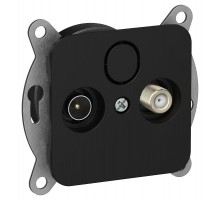 FLITE Розетка 2-ая TV+SAT экр. оконечная РТВс-2-1-1-ФлЧ черный  FI-AF23-O-K02  IEK