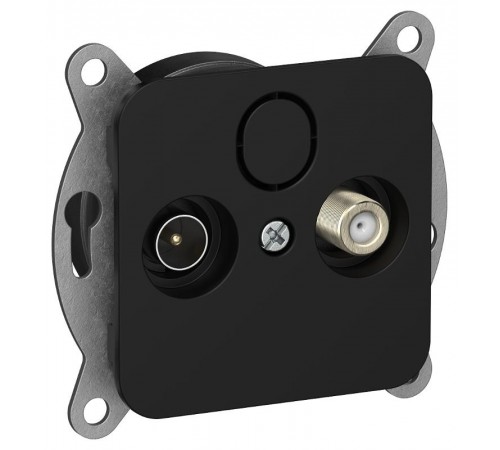 FLITE Розетка 2-ая TV+SAT экр. оконечная РТВс-2-1-1-ФлЧ черный  FI-AF23-O-K02  IEK