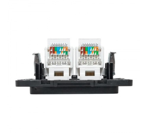 Стокгольм Механизм Розетки RJ-45 2-местной черный  EZK02-035-10  EKF