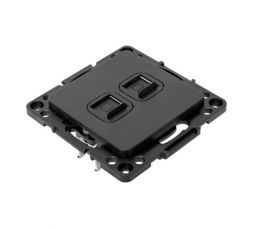Стокгольм Механизм Розетки RJ-45 2-местной черный  EZK02-035-10  EKF