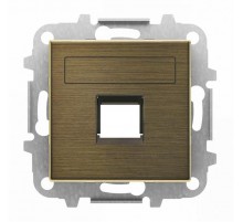 Накл для 1-го супп/разъёма типа 2017... или 2018..., со штор и полем для надп, серия SKY, цвет антич латунь  2CLA851810A1201  ABB