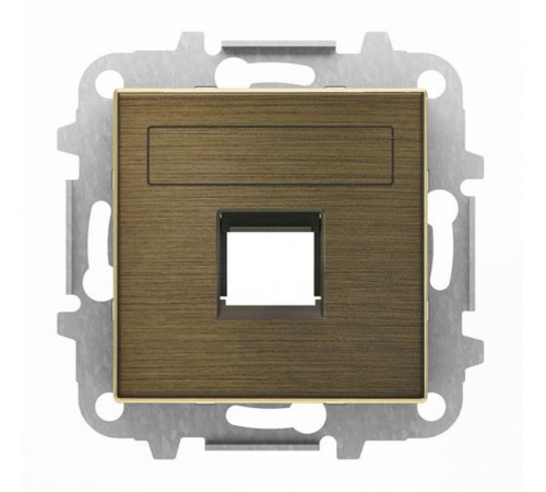 Накл для 1-го супп/разъёма типа 2017... или 2018..., со штор и полем для надп, серия SKY, цвет антич латунь  2CLA851810A1201  ABB