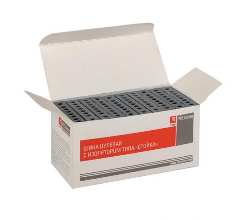 Шина "фаза" L (6х9мм) 8 отверстий латунь серый изолированный корпус на DIN-рейку EKF PROxima  sn0-63-8-is  EKF