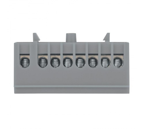 Шина "фаза" L (6х9мм) 8 отверстий латунь серый изолированный корпус на DIN-рейку EKF PROxima  sn0-63-8-is  EKF