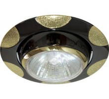 Светильник точечный встраиваемый декоративный 156-MR16 50W G5.3 черный металлик-золото/ Gun Metal-Gold  17760  Feron