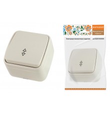 Переключатель на 2 направления 1-кл. открытой установки IP20 10А, сл. кость "Дача" Народная  SQ1824-0016  TDM