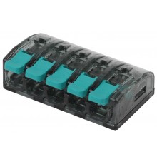 Аксессуары для клемм NO-224-51 ЭРА Клемма компактная серии 415 с рычагом, 5 отверстия, 0,5-4 мм2 (у  Б0043969  ЭРА