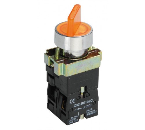 Переключатель LAY5-BK2565 2 положения желтый   BSW90-BK-2-K05  IEK