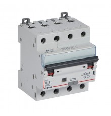 Выключатель автоматический дифференциального тока DX3 6000 4п 13А B 30мА тип A  411356  Legrand