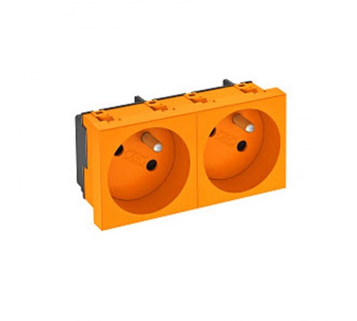 Розетка двойная 33° франц. стандарт, 250 В, 16A (оранжевый) (STD-F3 ROR2)  6120244  OBO Bettermann