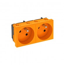 Розетка двойная 33° франц. стандарт, 250 В, 16A (оранжевый) (STD-F3 ROR2)  6120244  OBO Bettermann