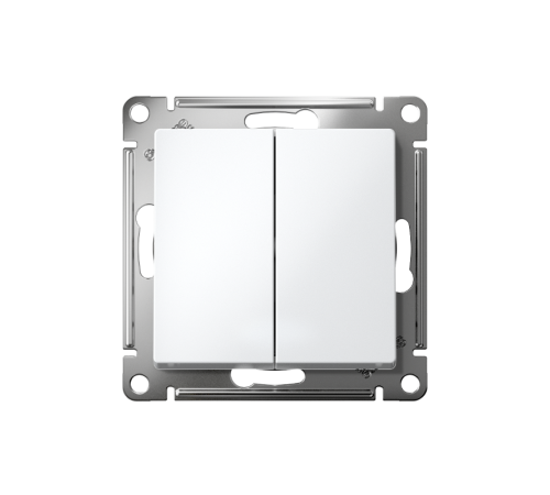 AtlasDesign Переключатель 2-клавишный, перекрестный, 2 x сх. 7, 10АХ, механизм, Белый  ATN000173  SE