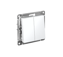 AtlasDesign Переключатель 2-клавишный, перекрестный, 2 x сх. 7, 10АХ, механизм, Белый  ATN000173  SE