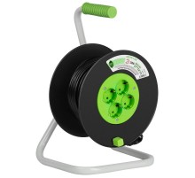 Удлинитель силовой ЭРА GREEN LINE KAT-3x1-20m Greenline на катушке пластик 4 розетки с заземлением 20м ПВС 3x1мм2   Б0065130  ЭРА